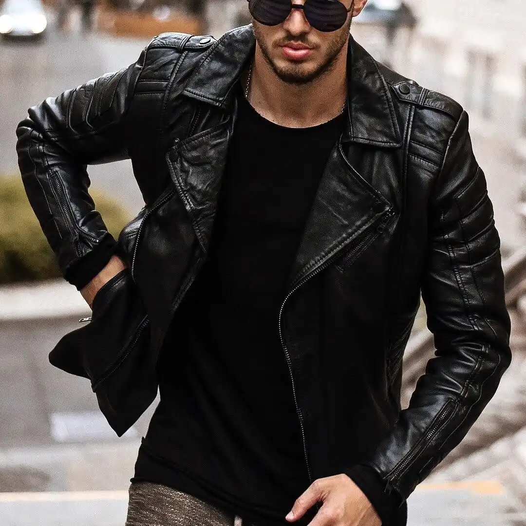 Men Black Leather Jacket